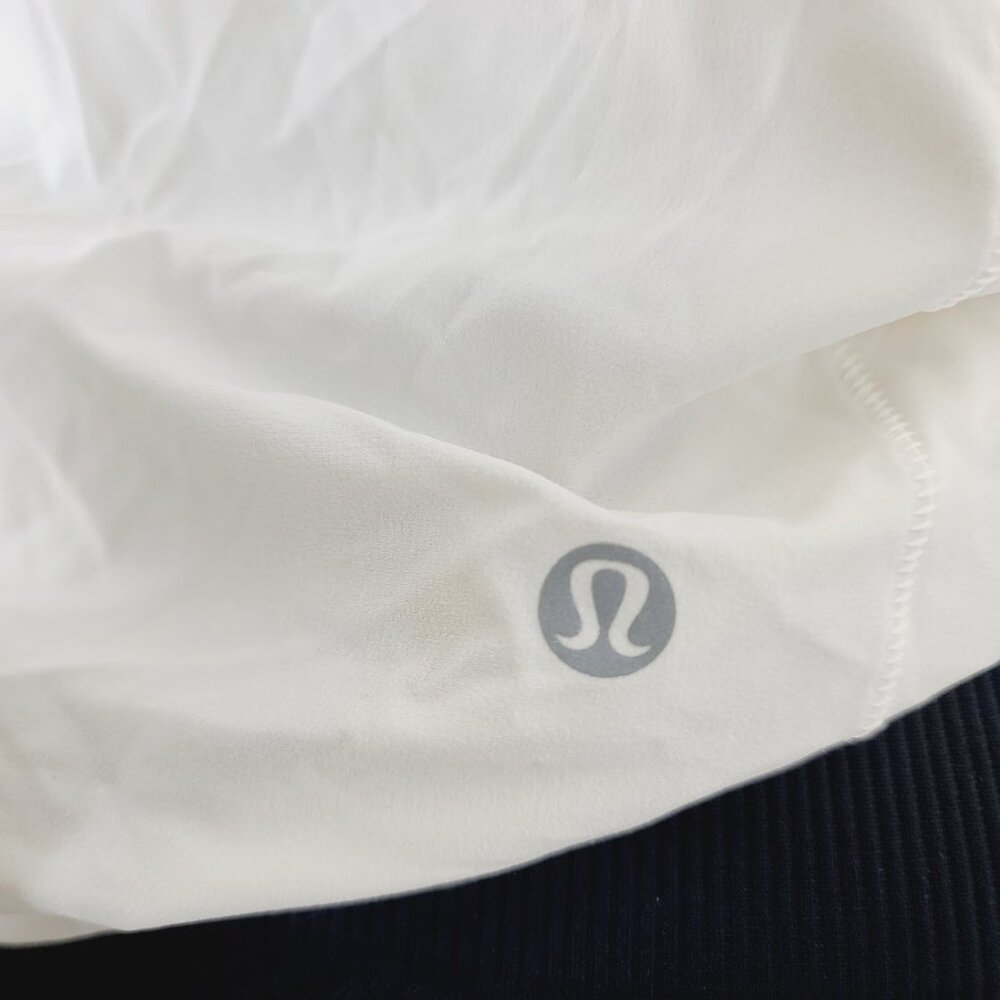Lululemon Women's White Goal Smasher Slim Hooded Run Performance Jacket Sz 10 - Picture 7 of 10